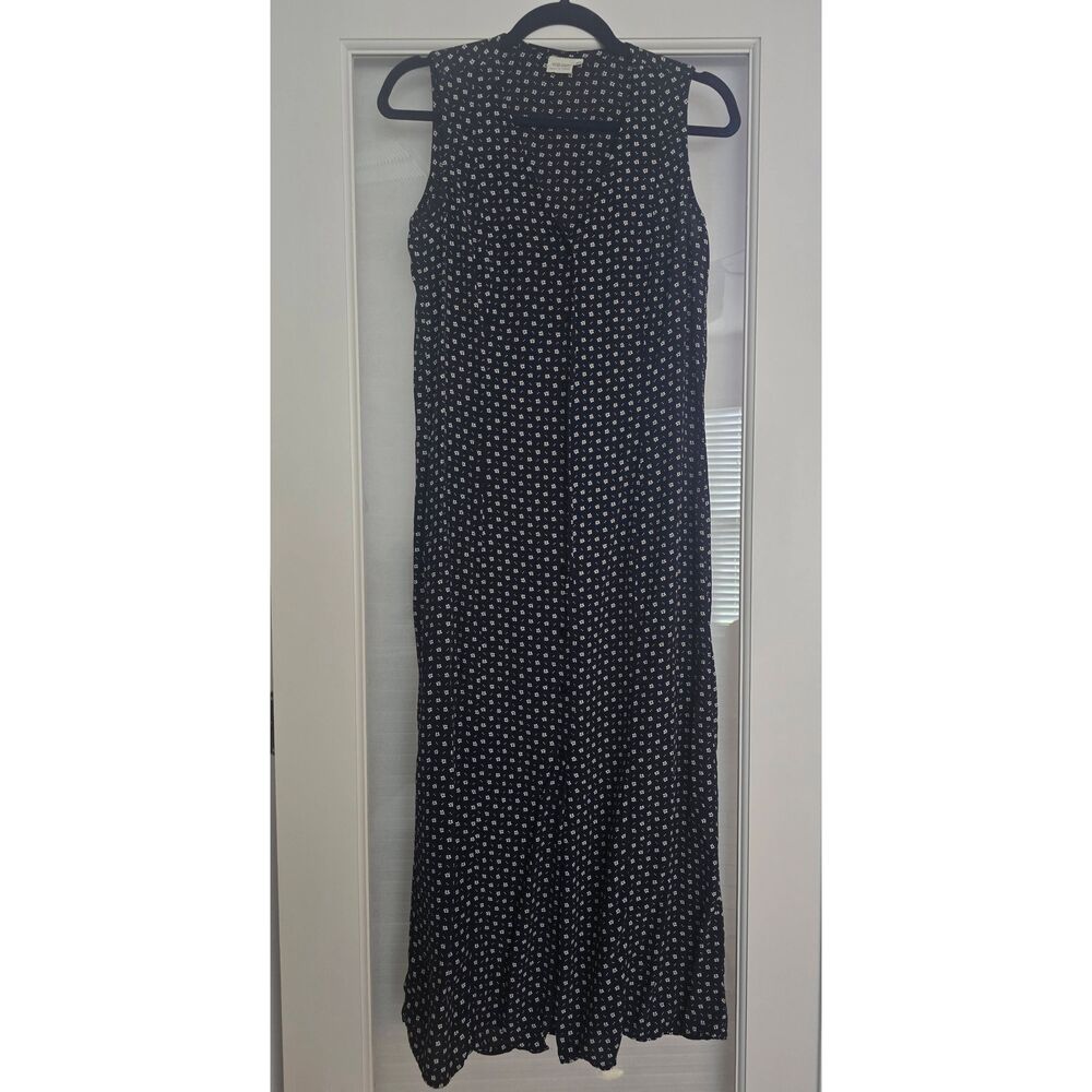 Women's Vintage United Colors of Benetton Sleeveless Button Down Maxi Dress Navy